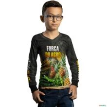 Camisa Agro Brk A Força do Agro Produtor de Abacaxi com UV50+ -  Gênero: Infantil Tamanho: Infantil PP
