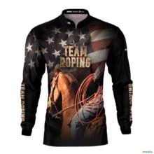 Camisa Agro Brk Team Roping Estados Unidos com Proteção UV50+ -  Gênero: Masculino Tamanho: PP