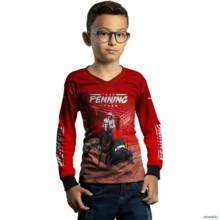 Camisa Agro BRK Team Penning Vermelha com UV50+ -  Gênero: Infantil Tamanho: Infantil PP