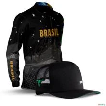 Kit Camisa BRK Agro Preta Camisa do Brasil + Boné