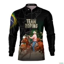 Camisa Agro Brk Team Roping Brasil com Proteção UV50+ -  Gênero: Masculino Tamanho: P