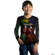 Camisa Agro Brk Prova dos Três Tambores Brasil com Proteção UV50+ -  Gênero: Infantil Tamanho: Infantil PP