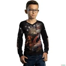 Camisa Agro BRK Team Roping Estados Unidos com UV50+ -  Gênero: Infantil Tamanho: Infantil M