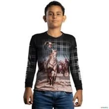 Camisa Agro Brk Prova do Laço Preto Xadrez com Proteção UV50+ -  Gênero: Infantil Tamanho: Infantil PP