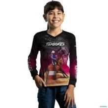 Camisa Agro Brk Feminino Três Tambores Cavalos Rosa com UV50+ -  Gênero: Infantil Tamanho: Infantil PP