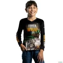 Camisa Agro BRK Algodão Preta com UV50+ -  Gênero: Infantil Tamanho: Infantil P