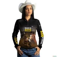 Camisa Agro BRK Cavalos Made In Roça com UV50+ -  Gênero: Feminino Tamanho: Baby Look PP