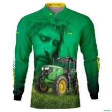 Camisa Agro BRK Jesus e Trator Verde com UV50+ -  Gênero: Masculino Tamanho: PP