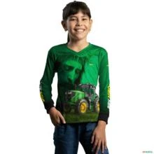 Camisa Agro BRK Jesus e Trator Verde com UV50+ -  Gênero: Infantil Tamanho: Infantil PP