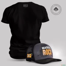 Kit Camiseta Lisa + Boné Trucker Agro Made In Roça com Algodão Egípcio