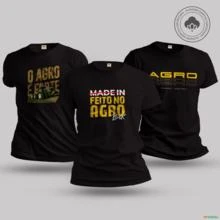 Kit Camisetas Agro Brk Frases Agro com Algodão Egípcio