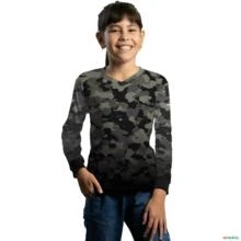 Camisa de Caça Brk Camuflada com Proteção UV50+ -  Gênero: Infantil Tamanho: P
