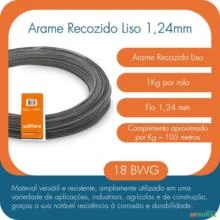 Arame Recozido Liso Kit 10kg BWG18 Fio 1,24mm allflex 10x1kg