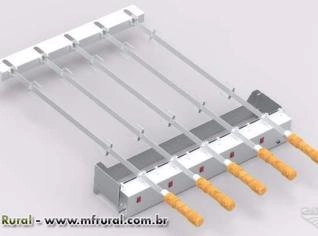 Churrasqueiras Rotativas em Inox 304 com Espetos