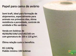 Papel Semi Kraft para Cama de Aviário - Alta Resistência