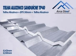 Telhas Aluzinco Trapézio 40 - 0,43mm