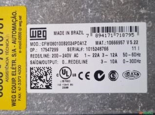 Inversor de Frequência Weg 8 Plus 5cv