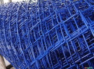 Tela Alambrado em PVC Azul 1 metro - Malha 07