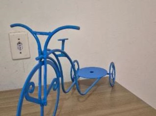 Suporte para Vaso - Bicicleta Artesanal Azul