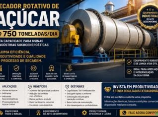 Secador Rotativo de Açúcar - 750 Toneladas/Dia