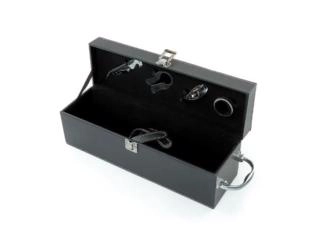 Kit Vinho 4 Peças - Maleta em Couro Sintético