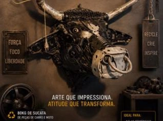 Arte em Peças de Carro - Cabeça de Boi