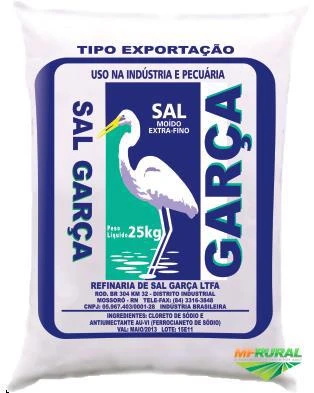 Sal Moído Extra-Fino Garça 25kg ( venda acima de 30 toneladas )