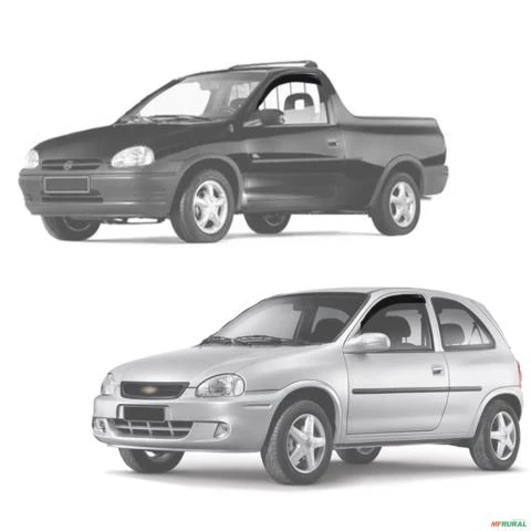 Calha de Chuva Corsa Hatch 1994 a 2001 Corsa Pick-Up 1994 a 2003 2 Portas Acrílico Fumê Tgpoli
