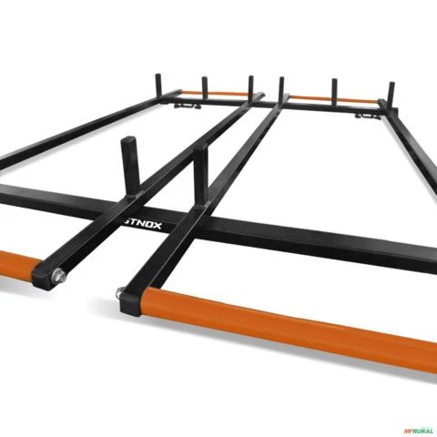 Rack de Teto Para Longarina Suporte Porta Escada Rolete Universal Preto