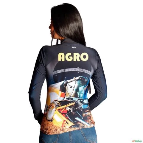 Camisa Agro Feminina Brk Agro Trator com Uv50 -  Gênero: Feminino Tamanho: Baby Look XG