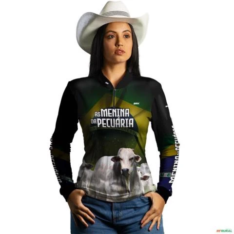 Camisa Agro Brk As Menina da Pecuária com Proteção Solar UV50+ -  Gênero: Feminino Tamanho: Baby Look GG