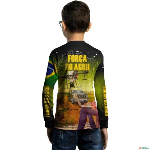 Camisa Força do Agro - Engenheiro Agrônomo com Proteção Solar UV  50+ -  Gênero: Infantil Tamanho: Infantil GG