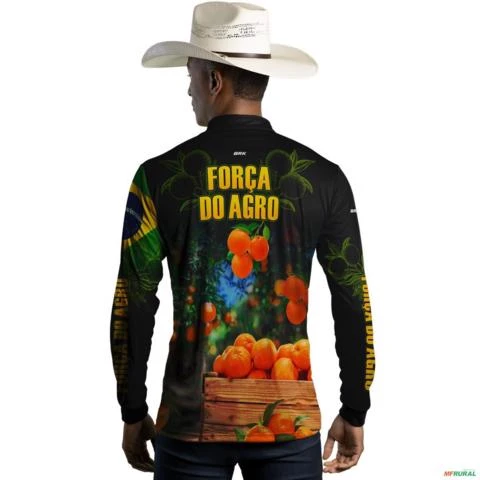 Camisa Agro Brk Cultivo Frutas Produtor de Laranja com Proteção UV  50+ -  Gênero: Masculino Tamanho: G