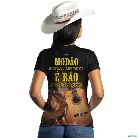 Camiseta Agro Brk Modão é Bão com Uv50 -  Gênero: Feminino Tamanho: Baby Look G