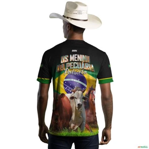 Camiseta Agro Brk - Os Meninu da Pecuária Brasil Patriota com UV50+ -  Gênero: Masculino Tamanho: GG