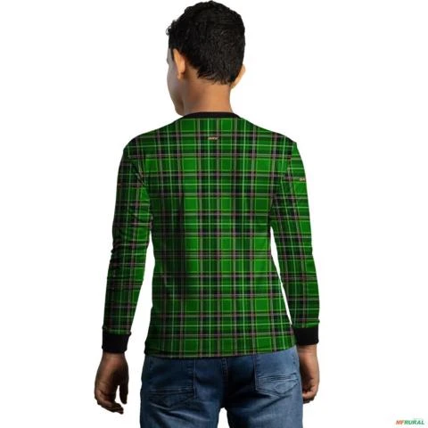 Camisa Country BRK Masculina Xadrez  Verde com UV50 + -  Gênero: Infantil Tamanho: Infantil M