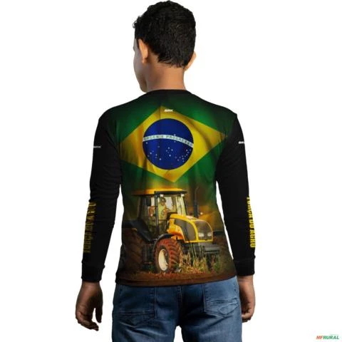 Camisa Agro BRK Força do Agro Brasil com UV50 + -  Gênero: Infantil Tamanho: Infantil XXG