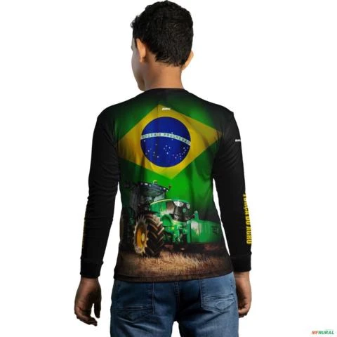 Camisa Agro Brk Trator Verde Brasil com UV50+ -  Gênero: Infantil Tamanho: Infantil PP