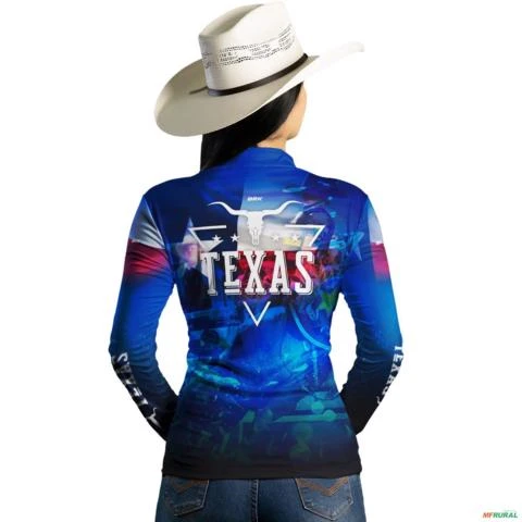 Camisa Country BRK Texas Rodeio com UV50 + -  Gênero: Feminino Tamanho: Baby Look XG