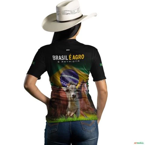 Camiseta Agro BRK Brasil é Agropecuária com UV50 + -  Tamanho: Baby Look PP