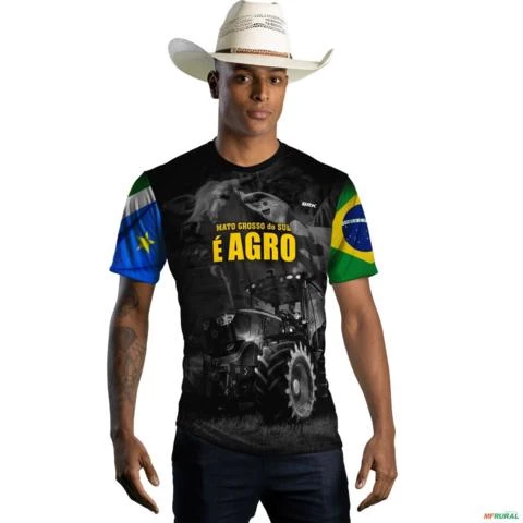 Camiseta Agro Brk Mato Grosso do Sul é Agro com Uv50 -  Tamanho: XG