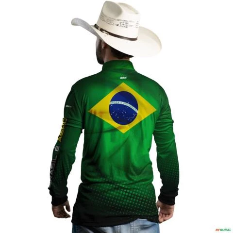 Camisa Agro BRK Verde Brasil Agro com UV50 + -  Gênero: Masculino Tamanho: PP