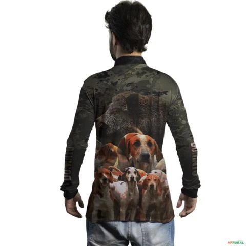 Camisa de Caça BRK DuMato Javali FoxHound Camo Preto com UV50 + -  Gênero: Masculino Tamanho: P