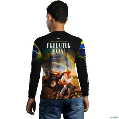 Camisa Agro Brk Produtor Rural com Proteção Solar UV50+ -  Gênero: Infantil Tamanho: Infantil P