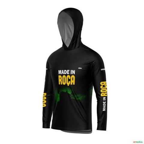 Camisa com Capuz Agro BRK Made in Roça Black com UV50 + -  Gênero: Masculino Tamanho: XXG