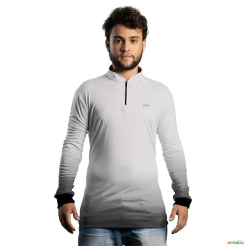 Camisa Casual BRK Unissex Basic Cinza Claro com UV50 + -  Gênero: Masculino Tamanho: M