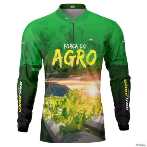 Camisa Agro BRK Força do Agro Hidroponia Alface com  UV50 + -  Gênero: Feminino Tamanho: Baby Look XXG