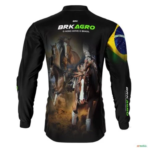 Camisa Agro BRK Agro Move o Brasil Cavalo com UV50 + -  Gênero: Feminino Tamanho: Baby Look XXG