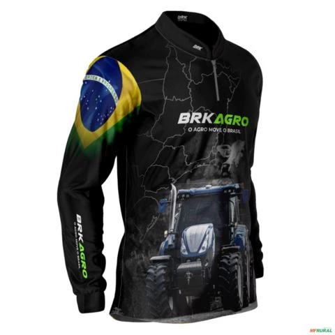 Camisa Agro Brk O Agro Move o Brasil com Uv50 -  Gênero: Masculino Tamanho: P
