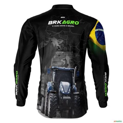 Camisa Agro Brk O Agro Move o Brasil com Uv50 -  Gênero: Masculino Tamanho: GG